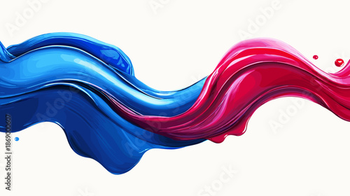 Blue and Red Liquid Wave Motion.