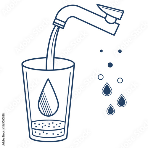 Minimal Water Intake Tracker Icon Vector. Daily Hydration & Wellness App.