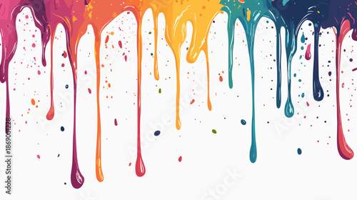 Colorful Paint Drips and Splatters.