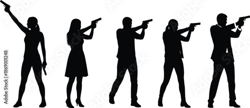 Set of donkey silhouettes, farm animal mule icons, pack animal burden carrier, black silhouette collection of standing and grazing donkeys isolated on white, vector.