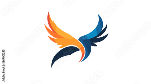Colorful Phoenix Bird Logo Design Element.