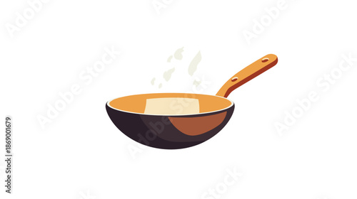 Frying Pan with Butter Melting Inside.
