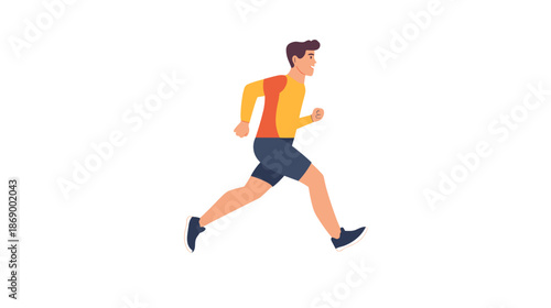Man Running in Sportswear Illustration.