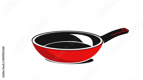 Red Non Stick Frying Pan Kitchenware.