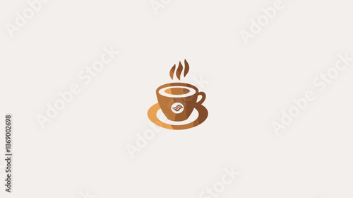 Steaming Coffee Cup on Saucer Illustration.
