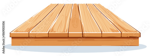 Illustration of Wooden Deck with Planks for Patio or Outdoor Space