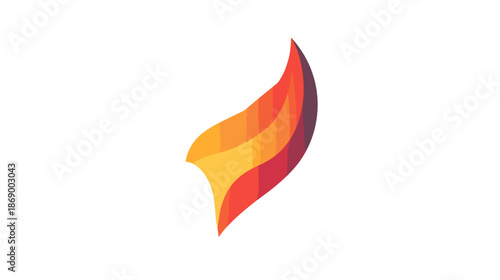 Vibrant Flame Icon in Orange Red Gradient.