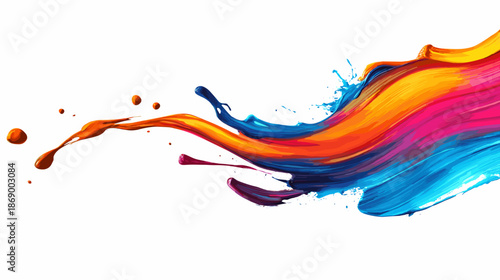 Vibrant Liquid Splash with Colored Paint.