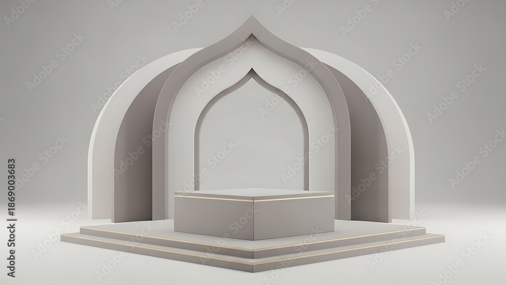 Fototapeta premium Architectural Monument Design, Modern Structure, Minimalist Style, Indoor Setting, Unique Concept, Empty Space