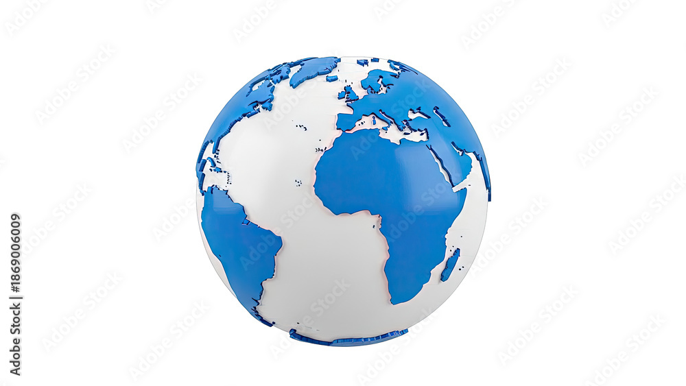 Obraz premium 3D Globe with Continents