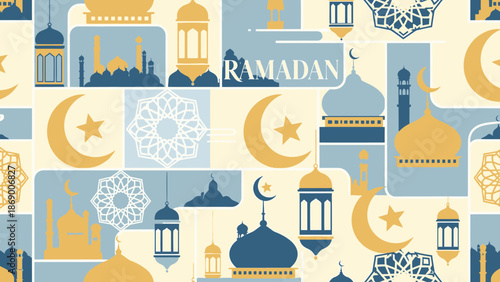 Ramadan Islamic Symbols and Icons Collection.
