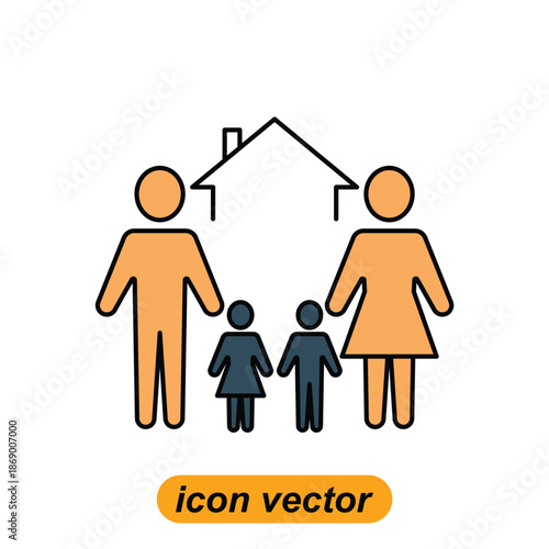 family icons. Flat illustrations of family vector icons for the web. Vector illustrations of company icons.
