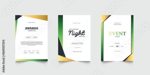 Invitation celebration with golden element decoration for luxury elegant vip royal poster. Luxury wedding invitation card or event set with minimalist gold decoration