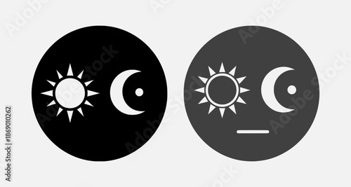 Illustration of celestial bodies in various phases represented as faces on circular backgrounds