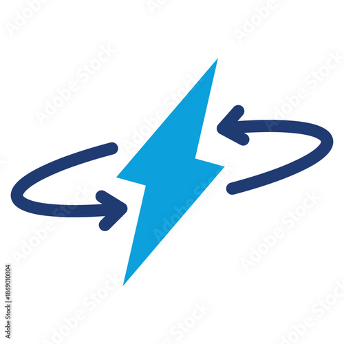 energy flat blue style icon