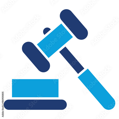 justice flat blue style icon