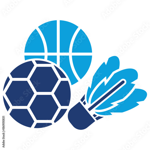 public administration sport flat blue style icon