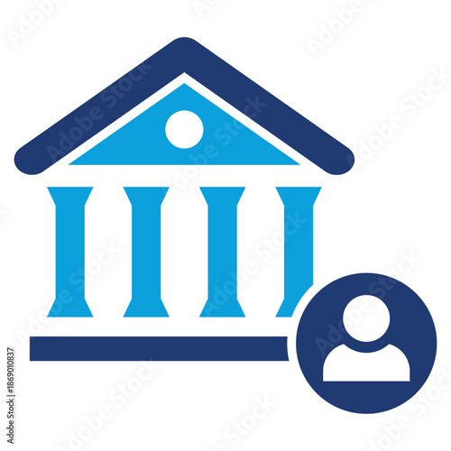 public administration flat blue style icon