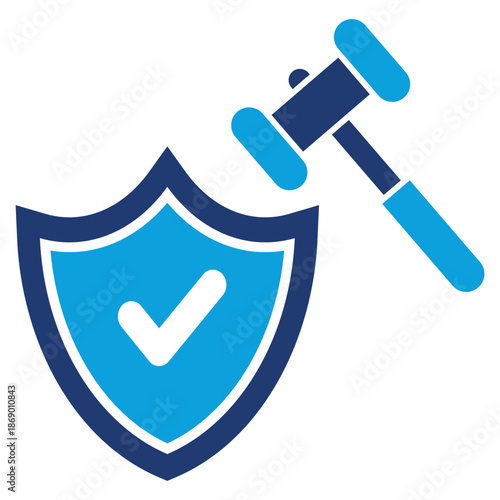 defense flat blue style icon