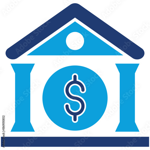 Financial sector flat blue style icon