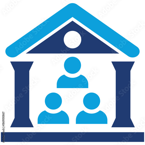Community sector flat blue style icon