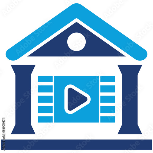 Media sector flat blue style icon