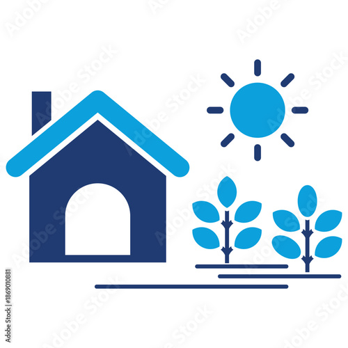 Rural  flat blue style icon