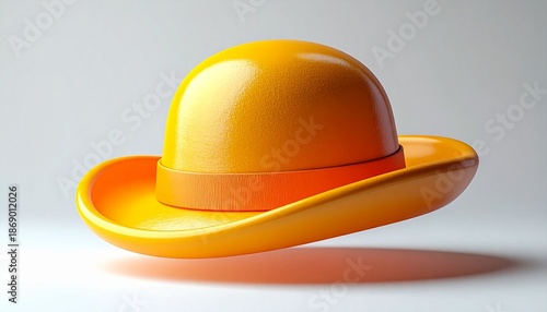 Yellow plastic construction safety hard hat isolated on a white background for industrial worker head protection equipment