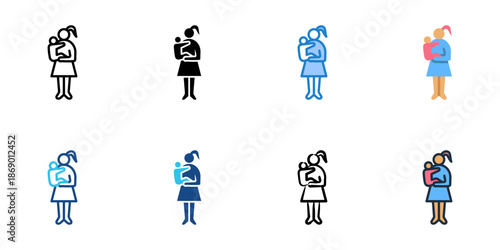 Nursery icons set multiple style collection. Editable stroke 
