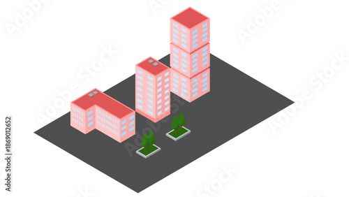 빌딩(도시+건물+아이소메트릭)