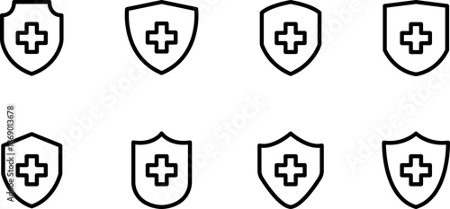 Health Insurance line icons