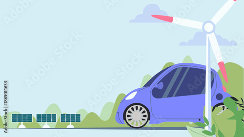 wind turbine and car