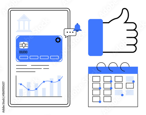 Financial management. Mobile banking interface, secure transactions, and approval features. Financial oversight and scheduling for streamlined banking. For fintech, apps, business, and technology