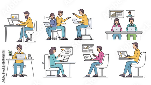 Diverse Colleagues Collaborating and Working Remotely with Digital Devices