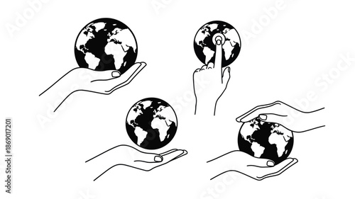 Hands cradling globes representing care for the earth and global sustainability
