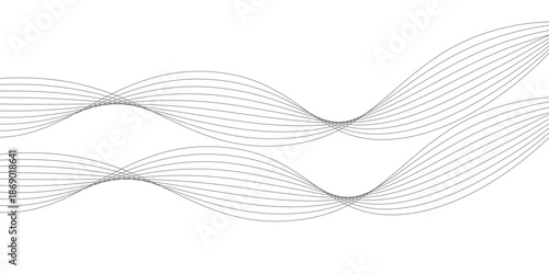 Abstract wave element for design. Digital frequency track equalizer. Stylized line art background. Vector illustration. Wave with lines created using blend tool.