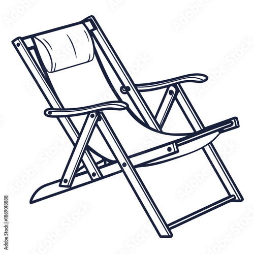 Foldable beach chair with headrest
