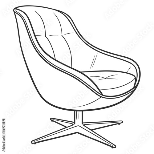 Modern upholstered swivel chair