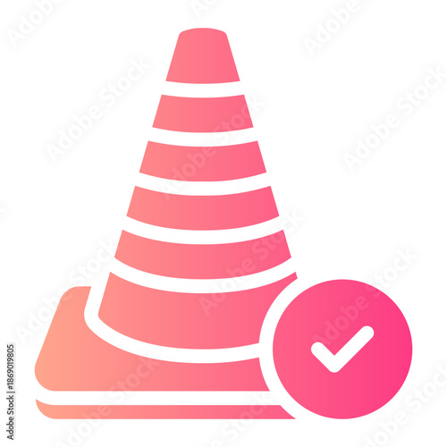 traffic cone gradient icon