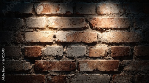 close up view of a brick wall with rough texture and weathered appearance background.