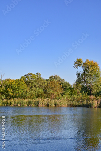 Scenery of Fuhai Lake in Old Summer Palace Ruins Park, Beijing, China