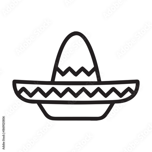 Black sombrero silhouette design for cinco de mayo celebrations and festive events