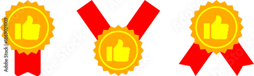 Gold Medal with Thumb Up