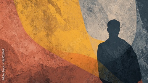 Abstract Silhouette with Colorful Background Design