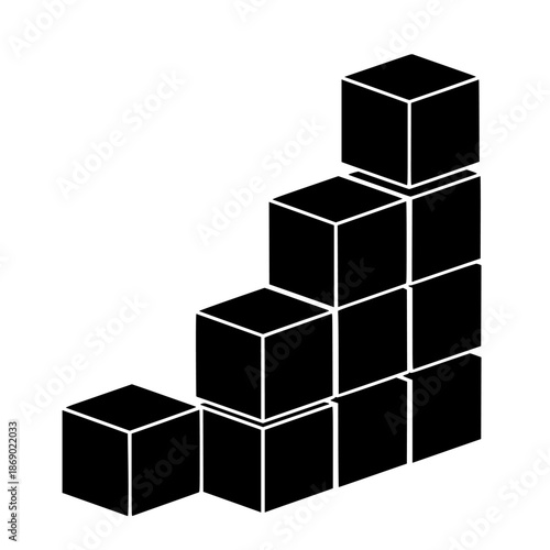 cubes representing steps to success or hierarchy