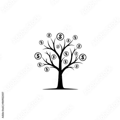 tree with dollar coins