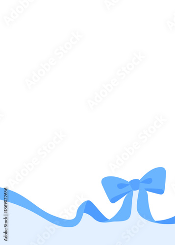 リボンのデコレーションフレーム、背景、縦向き