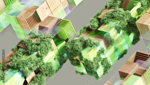 Nature-Tech Synergy: Living Modular Cubes, ESG Concept