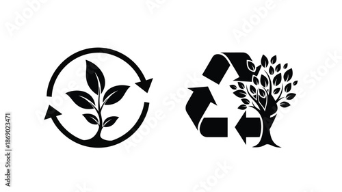 Recycling and regrowth a visual representation of environmental sustainability concepts