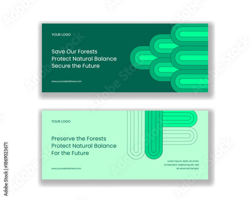 Flat Cartoon World Forestry Day Hand Drawn Horizontal Banner Background Illustration